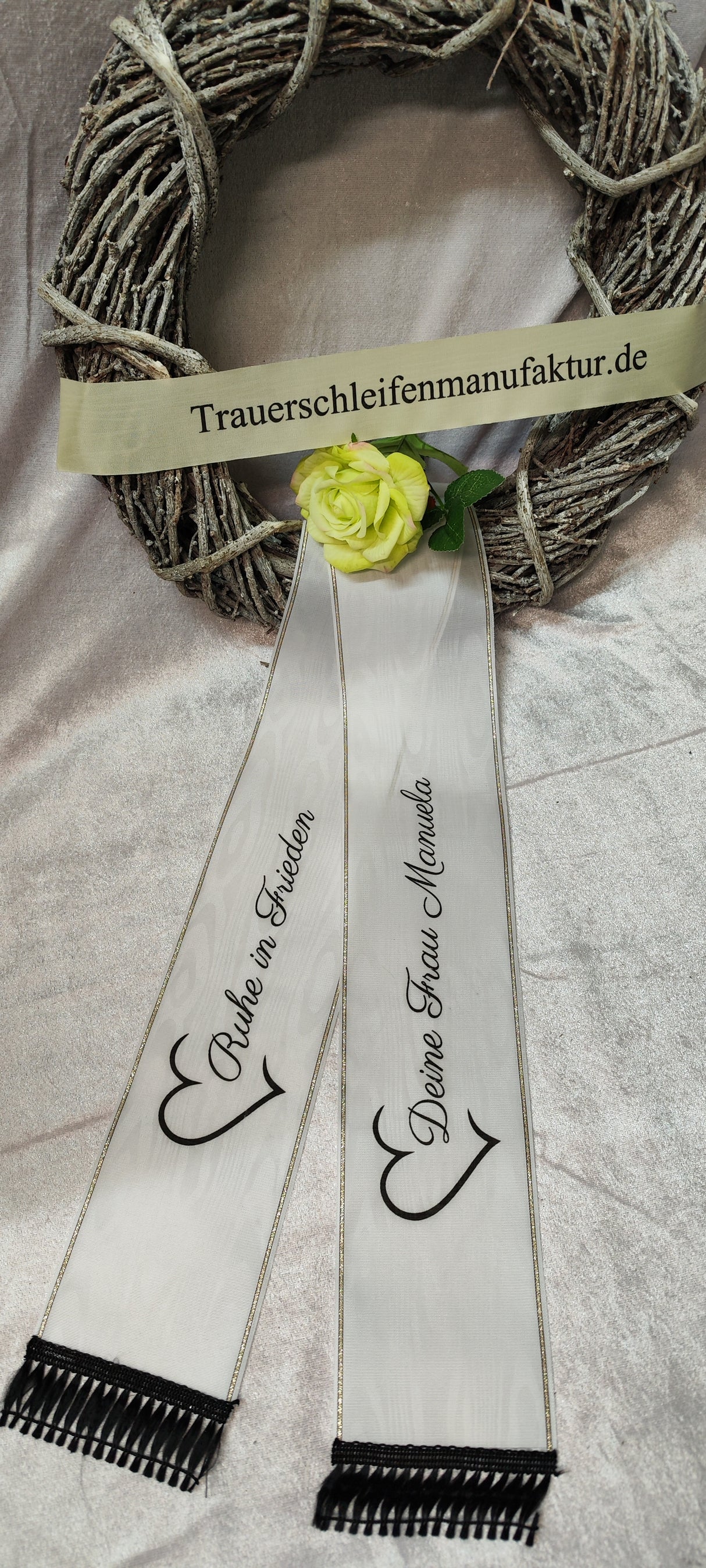 Herzschleife weiß 10 cm breit