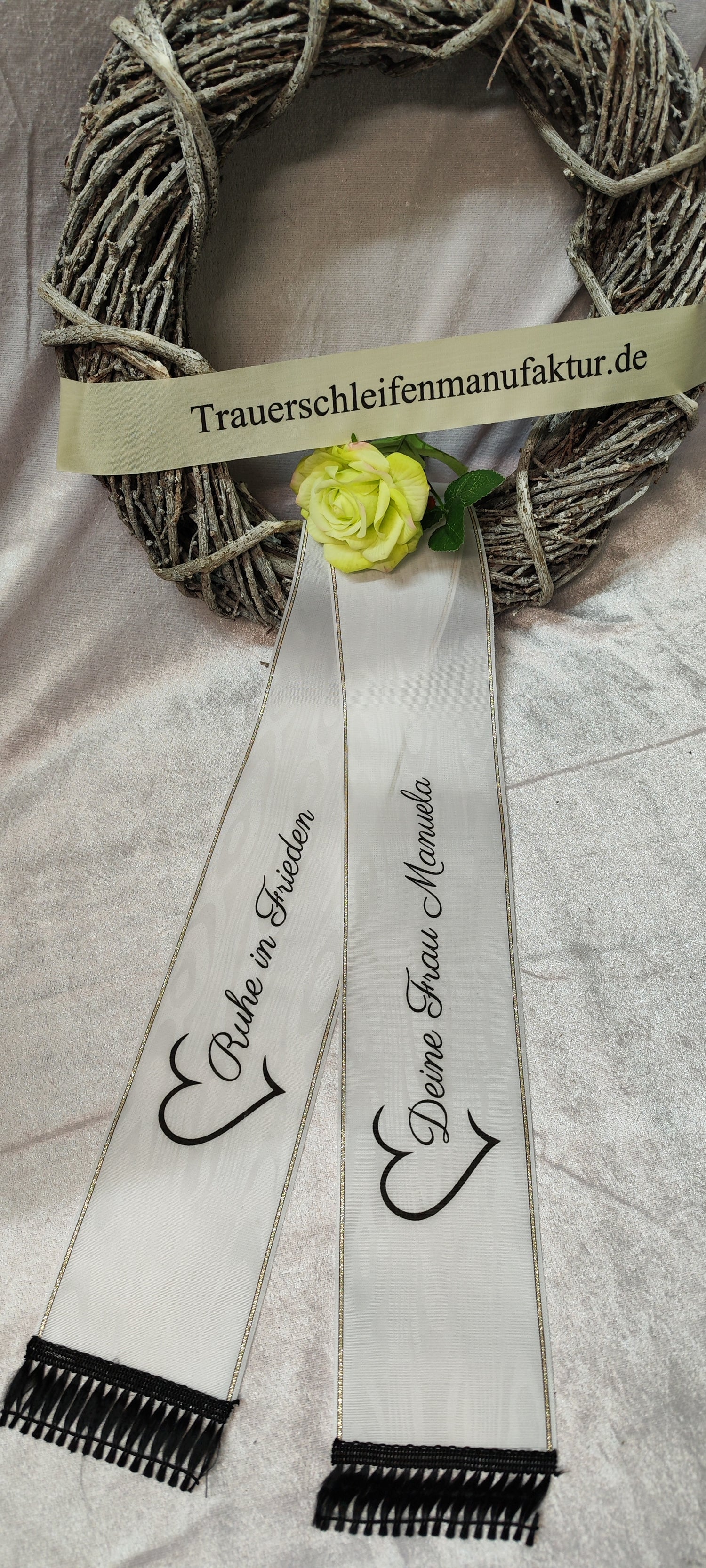 Herzschleife weiß 10 cm breit