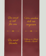 15  für eine große Schale oder Kranz ca. 73  lang / Weinrot - Super-Satin