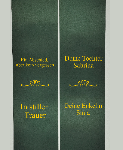 10 für ein kl. Gesteck oder Schale ca. 65  lang / Flaschengrün  - Super-Satin